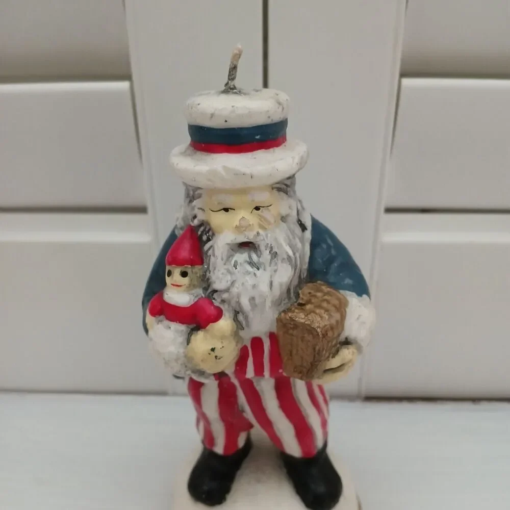 Patriotic Uncle Sam Santa Claus fourth of July Independance Christmas Candle - Picture 3 of 13